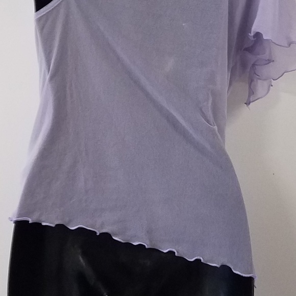 H & M Sheer Floral Purple Blouse Size 10 - Picture 2 of 8